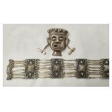 Sterling Bracelet, Tie Tack, Brooch - Mexico