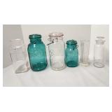 Canning Jars, vase, canisters - glass