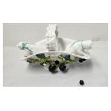 French porcelain basket with kittens