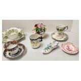 Porcelain cup & saucer, Adderley flowers