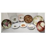 Painted Porcelain Plates, flowers, grapes