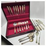 Silver Plate Flatware & Box