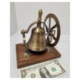 Brass Bell on wood base