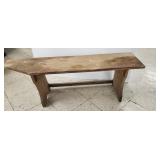 Wood Bench, hand made48" X 11" X 16" T