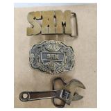 Brass Belt Buckle - 3 in lot