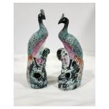 Peacock Figurines, Chinese, hand painted