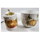 Fall Theme canister & bowl