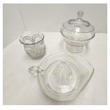 Glass candy, juicer, vase,