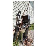 Scrap metal, grill, bed frame,
