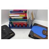 Crate of Spiral Notebooks & (2) Used Binders