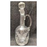 Etched Glass wine decanter