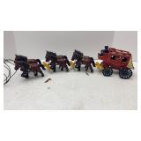 Cast Iron Stage Coach, Brass Horse & Duck