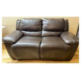Leather Power Reclining Love Seat