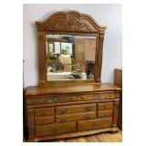 Large Oak Dresser & Mirror