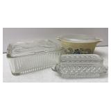 Glass Refrigerator Dish & Covered Pyrex Casserole