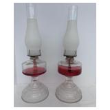 2 Vintage Hurricane Lamps