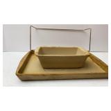 Pampered Chef Stoneware Loaf & Cookie Sheet