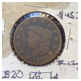 1820 Large Cent (F-12)