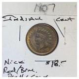 1907 Indian Cent R/B (AU-55)