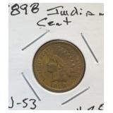 1898 Indian Cent (AU-53)