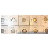 1910 & 1911  Barber Silver Dimes