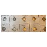 1907, 1907-O & 1908-D Barber Silver Dimes