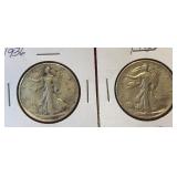 1936 Walking Liberty Silver Halves