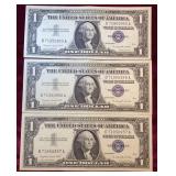 1957A Consecutive Blue Seal $1 Bills