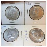 (4) 1966  Kennedy Half Dollar Coins (40% Silver)