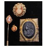 Cameo pins & locket