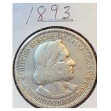1893 Columbus Half Dollar Silver Coin