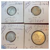 Canadian Silver Dimes & Quarter