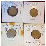 Lincoln Pennies (1909 VDB, 1920-S & 1929-S)
