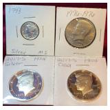 1943 Mercury Dime & Kennedy Halves