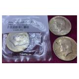(3) Kennedy 40% Silver Half Dollar Coins