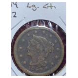 1849 Large Cent (F-12)