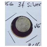 1856 3 Cent. Silver Piece (VG)