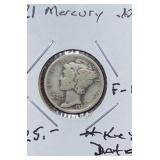1921 Mercury Silver Dime (F-12)