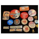 Keychain license plates, advertising buttons