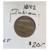 1892 Indian Cent (XF)