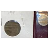 1886 Indian Cent & 3 Cent Silver Pieces