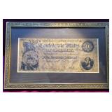 Framed Confederate States of America $500 Bill