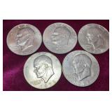 (5) Eisenhower Dollar Coins
