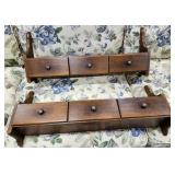 Wall Shelves, 3 drawers each unit & display shelf