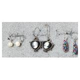 Earrings, Sterling,  3 pair