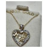 Gold 10KT "MOM"  Necklace 18" long
