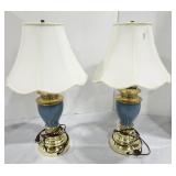 2 Blue Table Lamps
