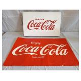 Metal & cardboard Coca-Cola signs
