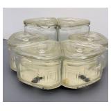 Vtg Scurlock Refrigerator Canisters on Lazy Susan