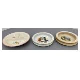 Vtg Heavy Porcelain Baby Plates